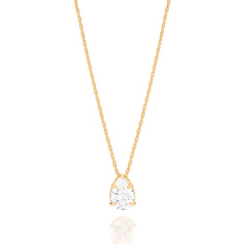 GARGANTILHA COM PINGENTE GOTA BANHADA A OURO 18K