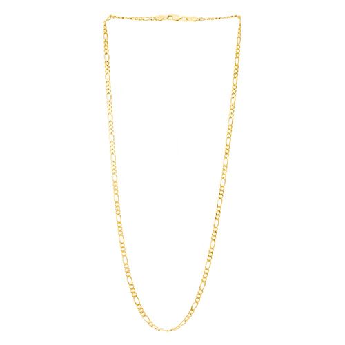 CORDÃO BANHADO A OURO 18K ELO ALTERNADO E LAMINADO