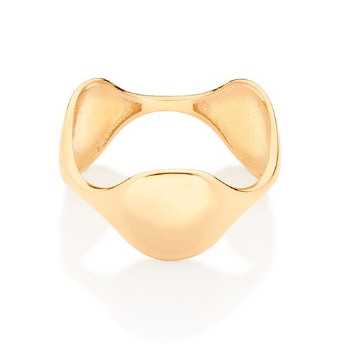 ANEL ONDULADO BANHADO A OURO 18K