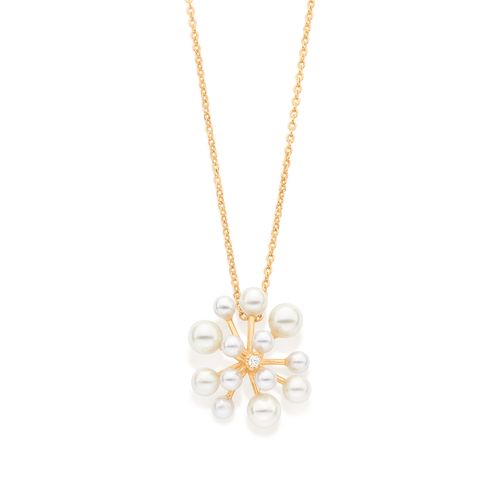 GARGANTILHA BANHADA A OURO 18K COM PÉROLAS E ZIRCÔNIA