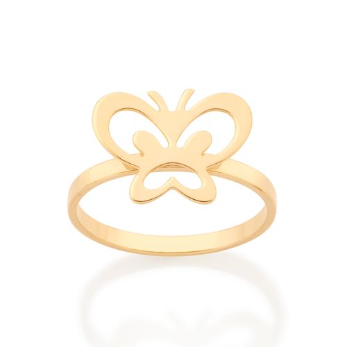 ANEL BORBOLETA BANHADO A OURO 18K
