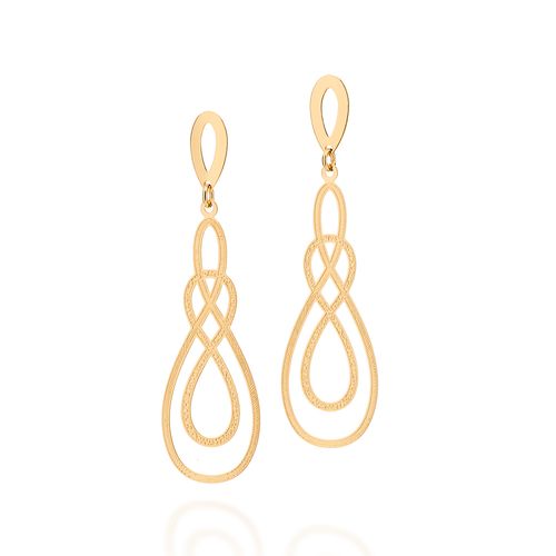 MAXI BRINCO GOTAS BANHADO A OURO 18K
