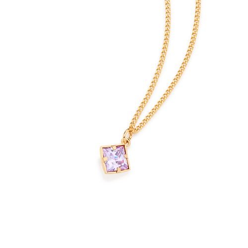 GARGANTILHA BANHADA A OURO 18K COM ZIRCÔNIA QUADRADA
