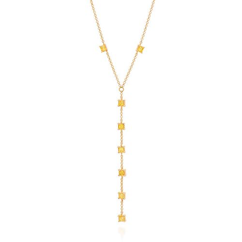 GARGANTILHA GRAVATA BANHADA A OURO 18K COM ZIRCÔNIAS