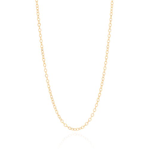 GARGANTILHA ELO CADEADO OVAL BANHADA A OURO 18K
