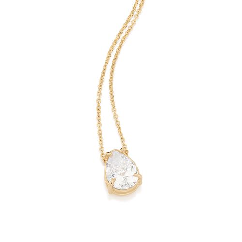 GARGANTILHA BANHADA A OURO 18K COM ZIRCÔNIA GOTA
