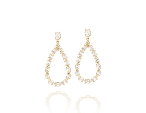 MAXI BRINCO BANHADO A OURO 18K COM ZIRCÔNIAS