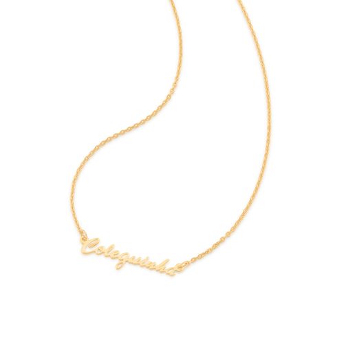 GARGANTILHA COLEGUINHA BANHADA A OURO 18K