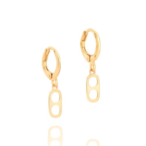 BRINCO ARGOLA TAMPINHA DE LATINHA BANHADO A OURO 18K