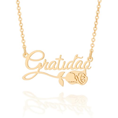 GARGANTILHA GRATIDÃO BANHADA A OURO 18K