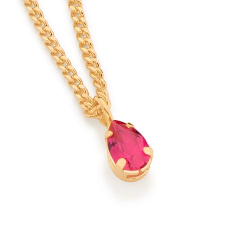 GARGANTILHA COM PINGENTE SOLITÁRIO BANHADA A OURO 18K