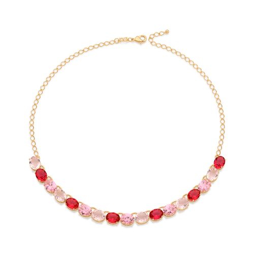 MAXI GARGANTILHA BANHADA A OURO 18K COM CRISTAIS E ZIRCÔNIAS