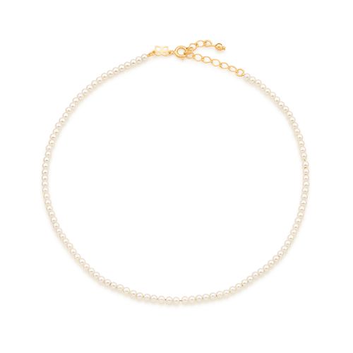 CHOKER DE PÉROLAS BANHADA  A OURO 18K