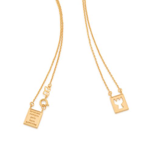 ESCAPULÁRIO INFANTIL BANHADO A OURO 18K