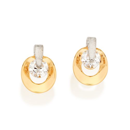 BRINCO BANHADO A OURO 18K COM APLICAÇÃO DE RHODIUM COM CRISTAIS