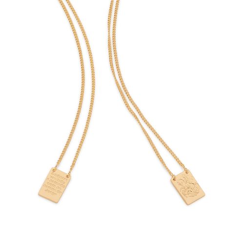 ESCAPULÁRIO SÃO JORGE BANHADO A OURO 18K