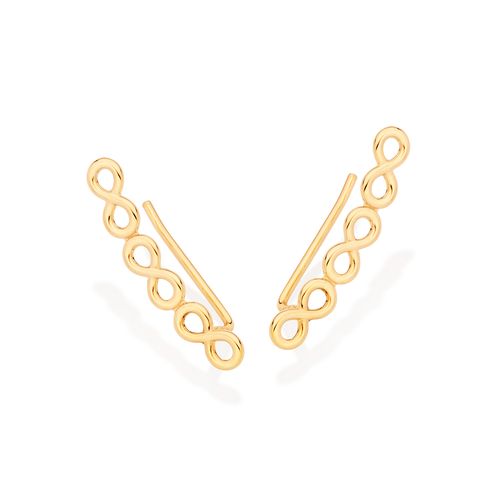 BRINCO EAR CUFF INFINITO BANHADO A OURO 18K