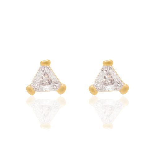 BRINCO SOLITÁRIO BANHADO A OURO 18K