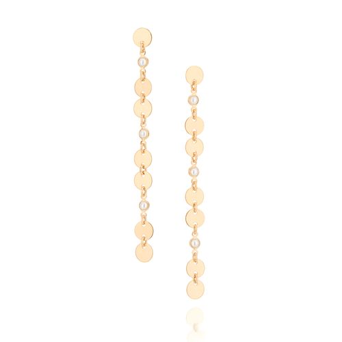 BRINCO BANHADO A OURO 18K COM PÉROLAS