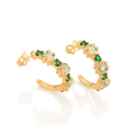 BRINCO MEIA ARGOLA BANHADO A OURO 18K