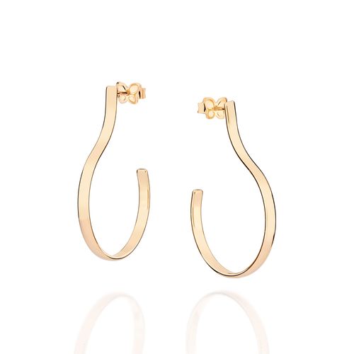 BRINCO MEIA ARGOLA BANHADO A OURO 18K