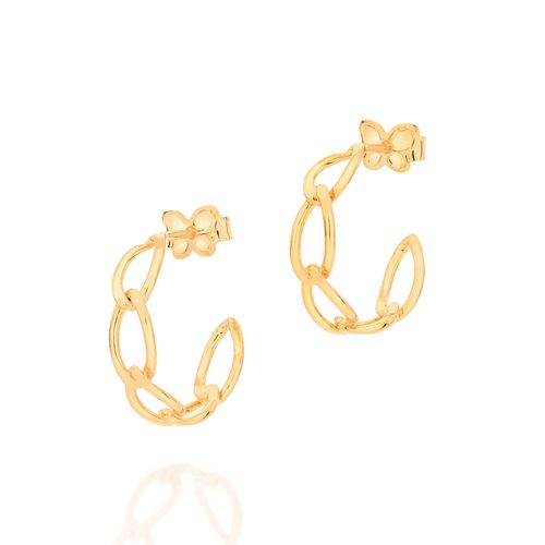 BRINCO MEIA ARGOLA BANHADO A OURO 18K