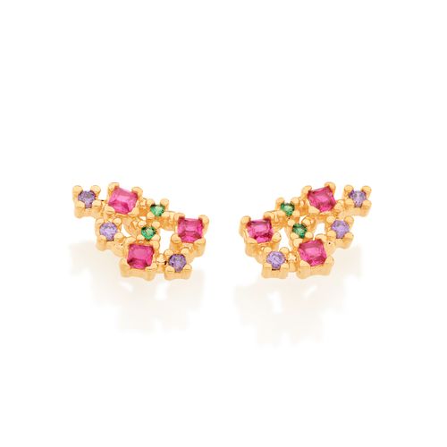 BRINCO BANHADO A OURO 18K COM ZIRCÔNIAS