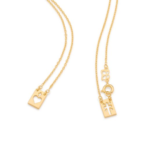 ESCAPULÁRIO INFANTIL BANHADO A OURO 18K