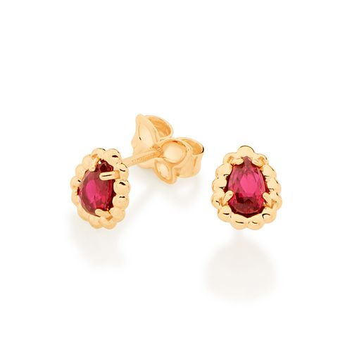 BRINCO SOLITÁRIO GOTA BANHADO A OURO 18K