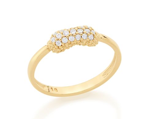 ANEL SKINNY BANHADO A OURO 18K COM ZIRCÔNIAS