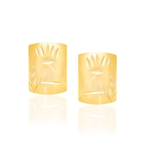 BRINCO BANHADO A OURO 18K RETANGULAR