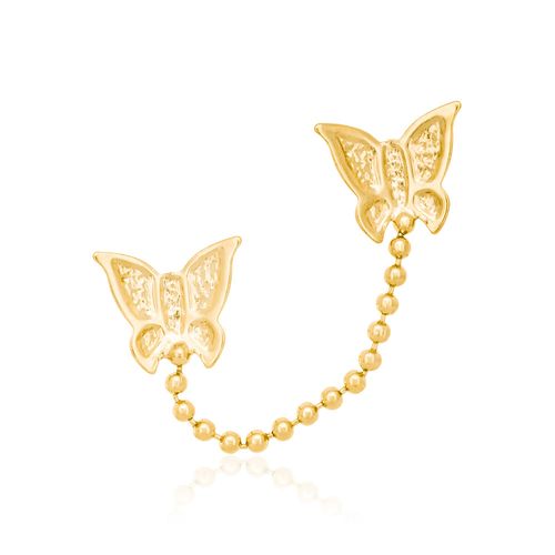 BRINCO BANHADO A OURO 18K BORBOLETA