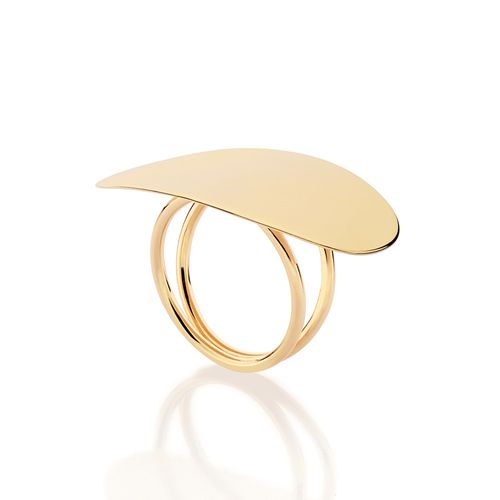 MAXI ANEL ARO DUPLO OVAL BANHADO A OURO 18K