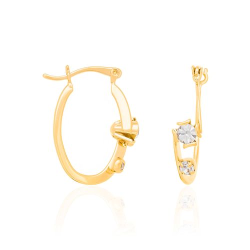 BRINCO ARGOLA BANHADO A OURO 18K COM ZIRCÔNIAS