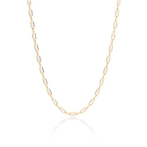 GARGANTILHA BANHADA A OURO 18K COM ZIRCÔNIAS
