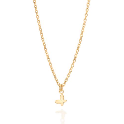GARGANTILHA BORBOLETA BANHADA A OURO 18K