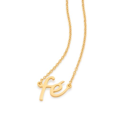 GARGANTILHA FÉ BANHADA A OURO 18K