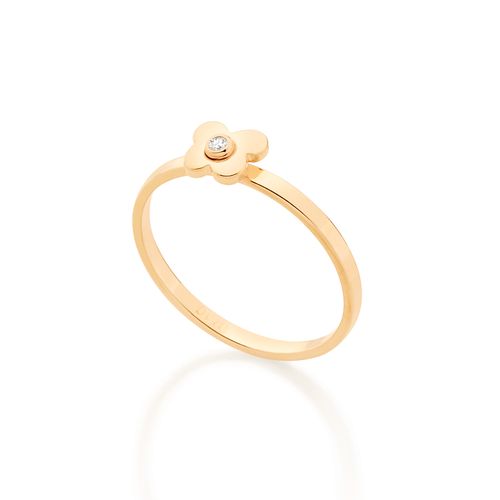 ANEL INFANTIL SKINNY RING BANHADO A OURO 18K COM ZIRCÔNIA