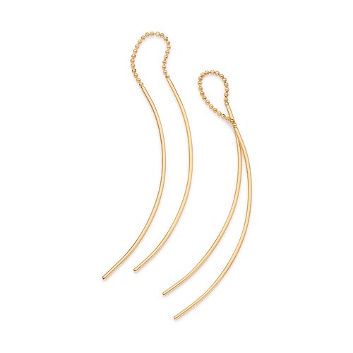 BRINCO PENDULO BANHADO A OURO 18K COM ESFERAS