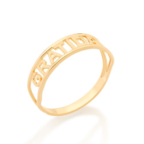 ANEL SKINNY RING GRATIDÃO BANHADO A OURO 18K