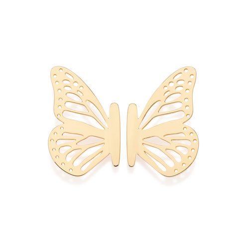BRINCO BORBOLETA VAZADA BANHADO A OURO 18K