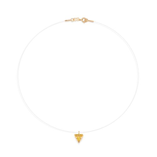 GARGANTILHA FIO DE NYLON BANHADO A OURO 18K COM ZIRCÔNIA