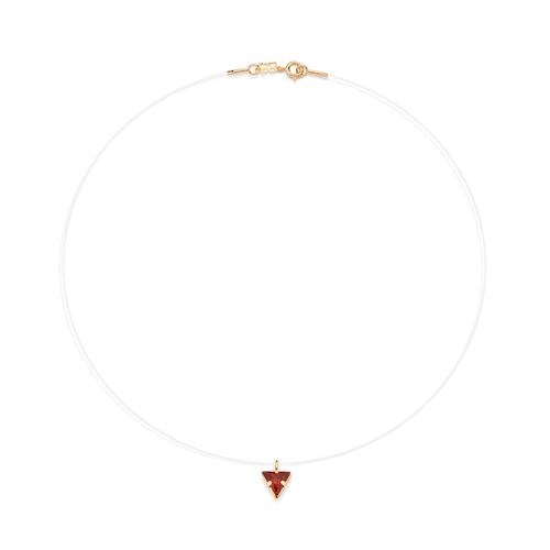 GARGANTILHA FIO DE NYLON BANHADO A OURO 18K COM ZIRCÔNIA