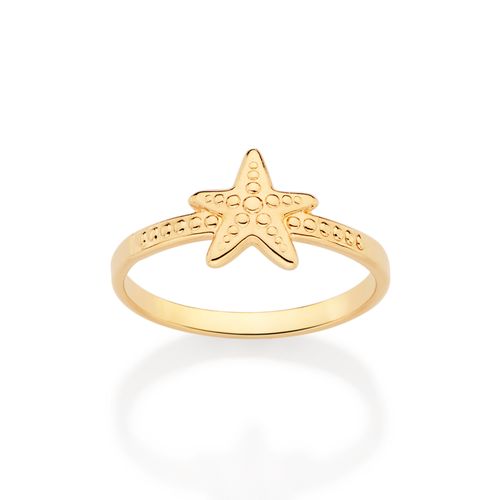 ANEL SKINNY ESTRELA DO MAR BANHADO A OURO 18K
