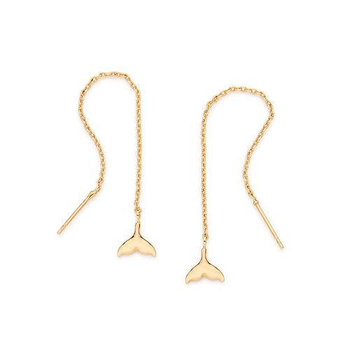 BRINCO PALITO E CAUDA DE BALEIA BANHADO A OURO 18K