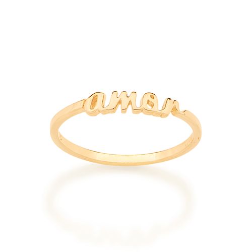 ANEL SKINNY RING AMOR BANHADO A OURO 18K