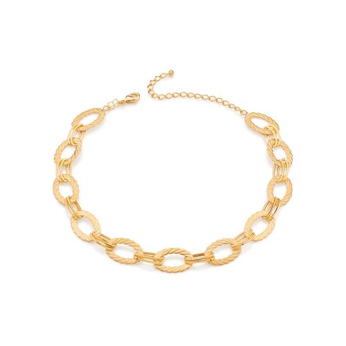 CHOKER ELOS OVAIS BANHADO A OURO 18K