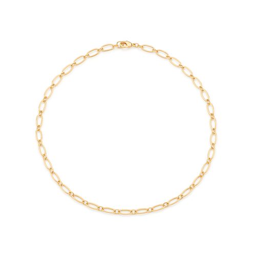 GARGANTILHA ELO OVAL BANHADA A OURO 18K