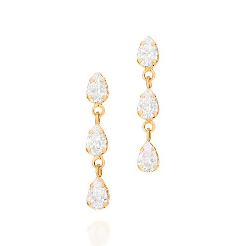 BRINCO COM ZIRCÔNIAS GOTAS BANHADO A OURO 18K