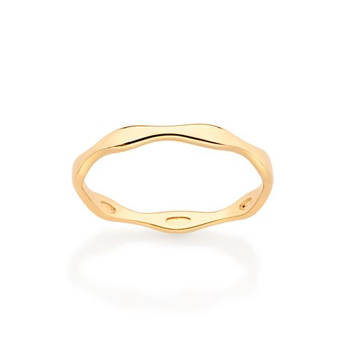 ALIANÇA ONDULADA BANHADA A OURO 18K